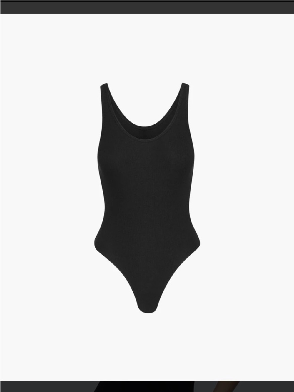 ATM Ribbed Black Scoop Neck‎ Bodysuit